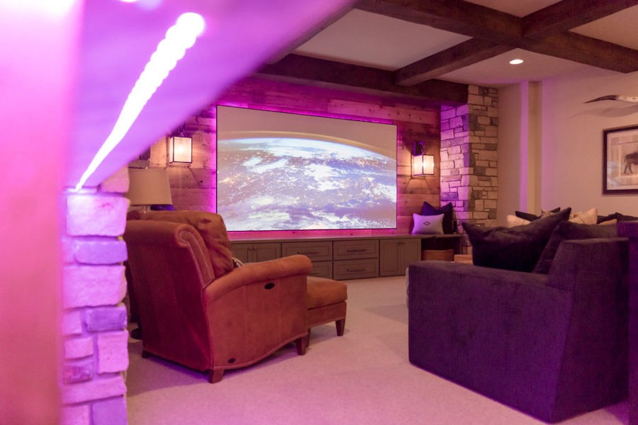 Luxurious Media Room with Projection Display.